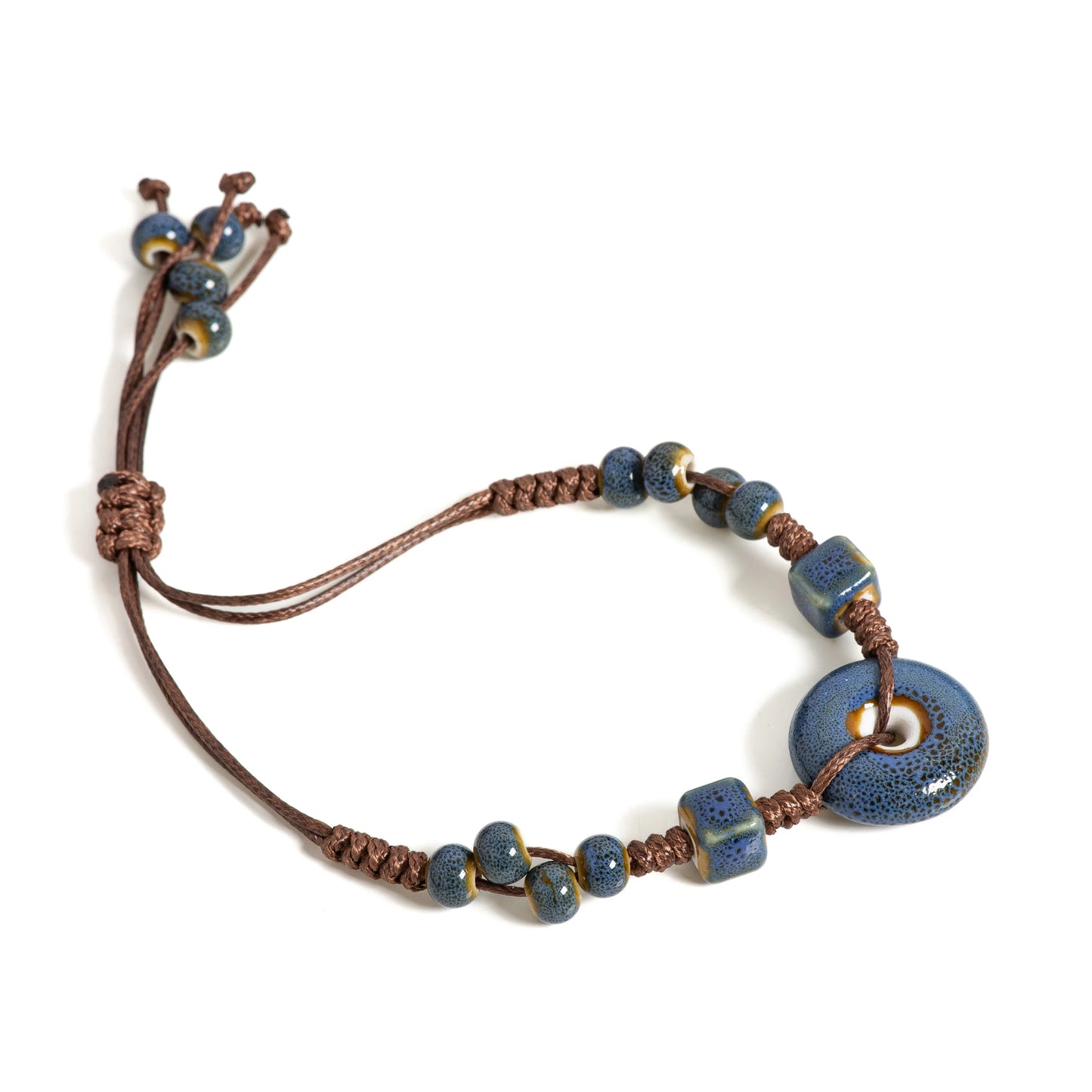 Glazed Ceramic Peace Buckle Bracelet