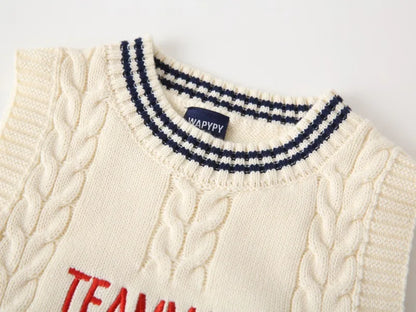 WAPYPY™ Embroidery Cartoon Knit Vest Sleeveless Sweaters