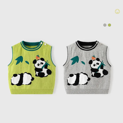 Autumn Knitted Panda Vest