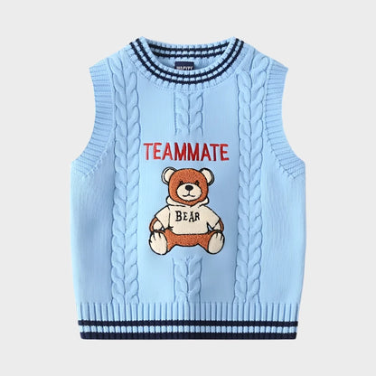 WAPYPY™ Embroidery Cartoon Knit Vest Sleeveless Sweaters