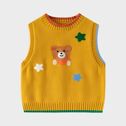 Cartoon Bear Sweater Sleeveless Vest