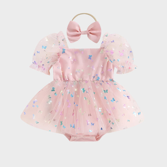 Puff Bodysuit Dress With Headband