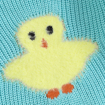 Bunny & Chick Autumn Embroidered Sweater