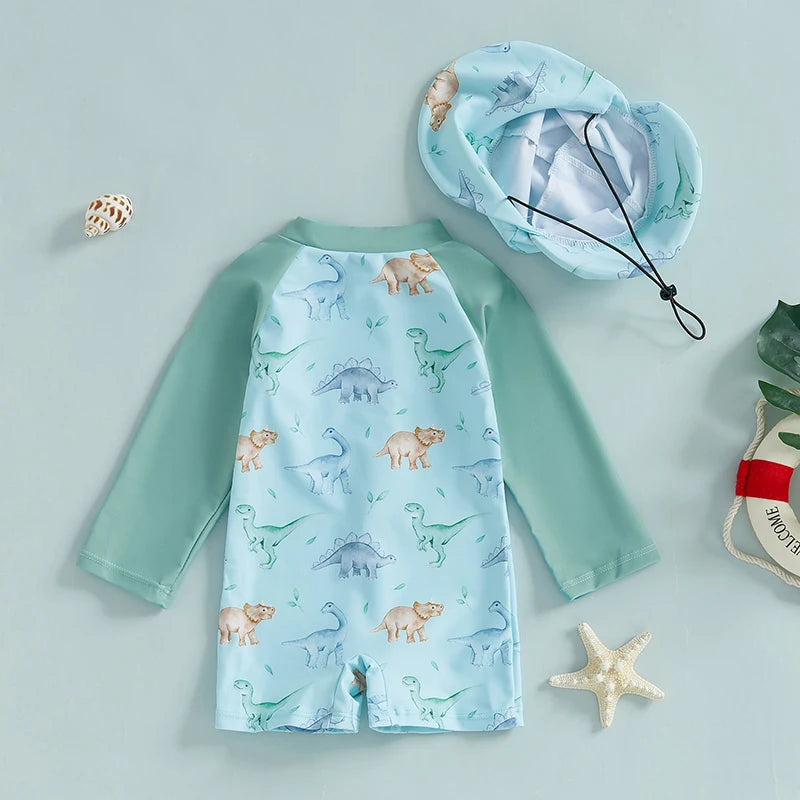 2 Piece Floral Fauna Rush Guard Swimwear