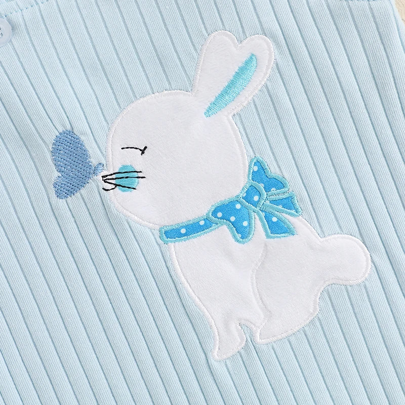 Easter Bunny Embroidered Romper
