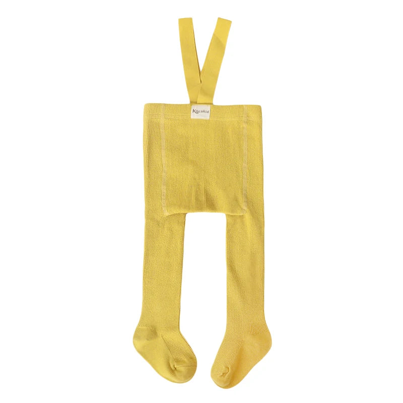VISgogo Baby Girl Boys Tights Cute Footed Pantyhose with Suspenders Stretch Overalls Stockings Infant Leggings