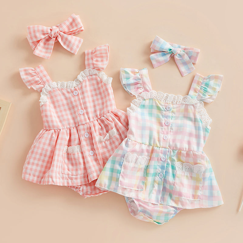 Ruffle Dress with Bow Headband