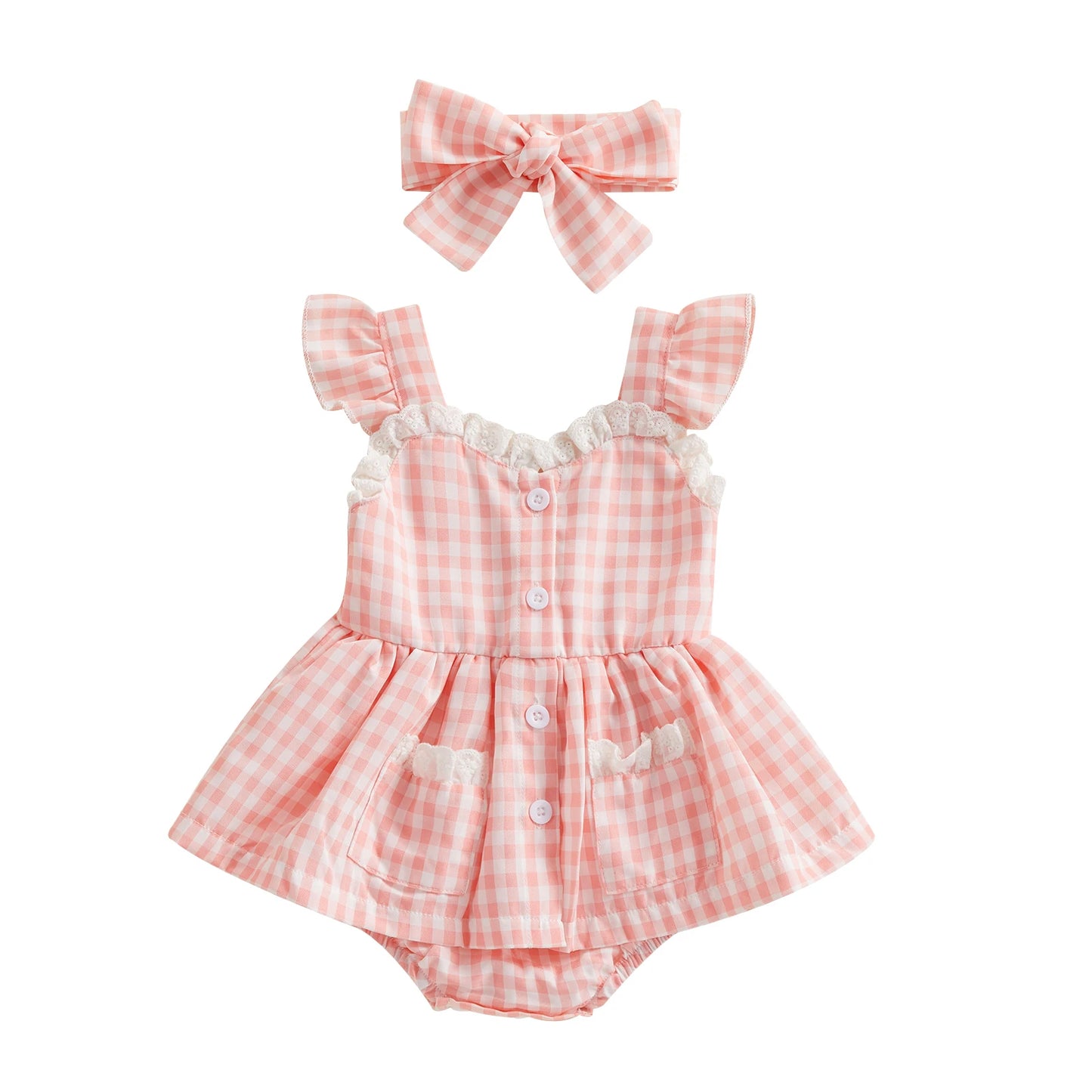 Ruffle Dress with Bow Headband