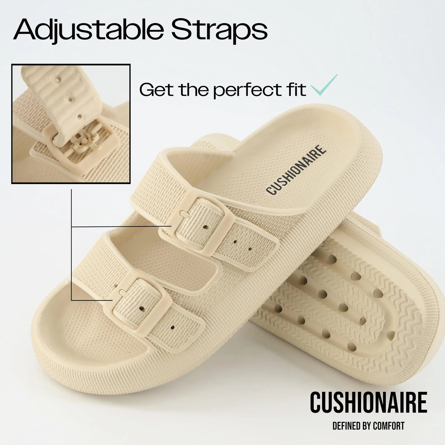 Soft Cloud Beach Slippers With Double Buckle