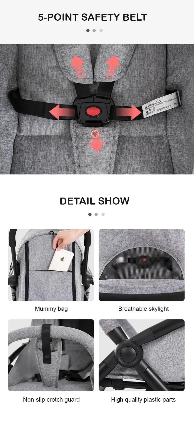 Poussette de voyage compacte avec pliage automatique
