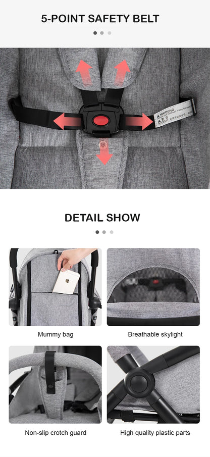 Poussette de voyage compacte avec pliage automatique