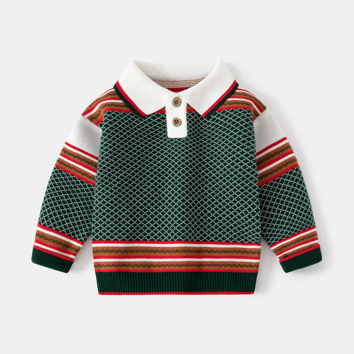 Collar Striped Long Sleeve Sweater