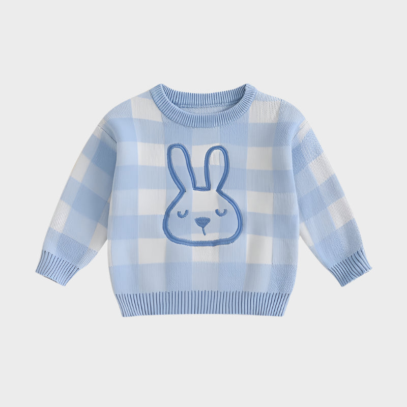 Pull à carreaux lapin