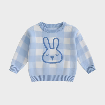 Pull à carreaux lapin