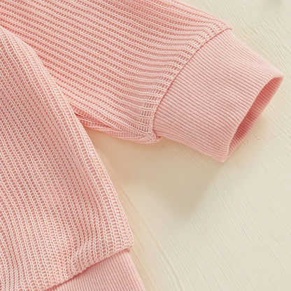 2 Piece Set Embroidery Bow Hoodie with Sweatpants