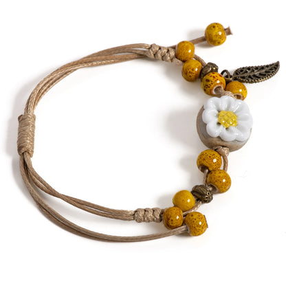 Sunflower Leaf Ceramic Bracelet