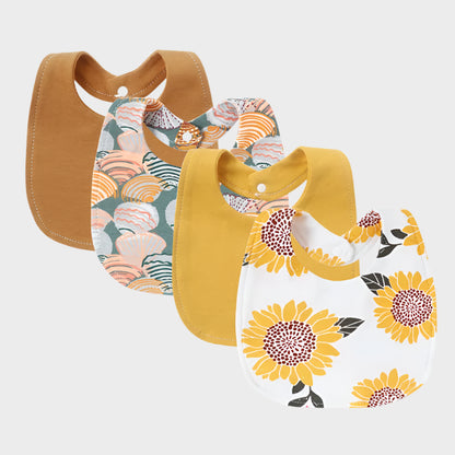 4 Pack Floral Bibs