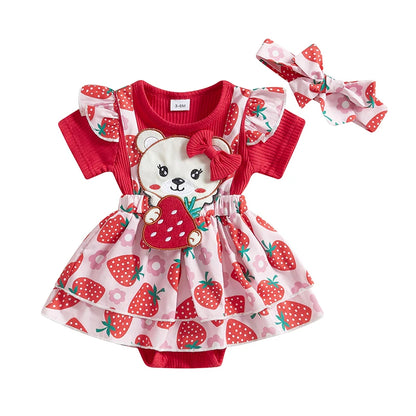 Bear Dress with Bow Headband