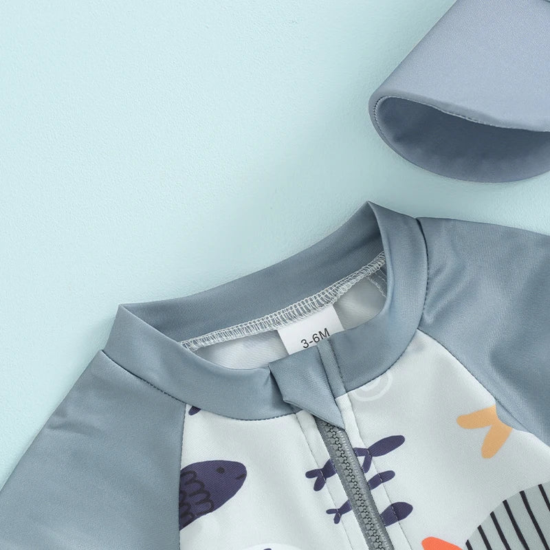 Fauna Fish Swimwear Romper with Hat