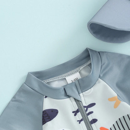 Fauna Fish Swimwear Romper with Hat