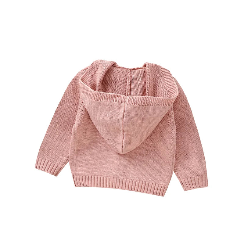 Floral Hooded Knitted Sweater