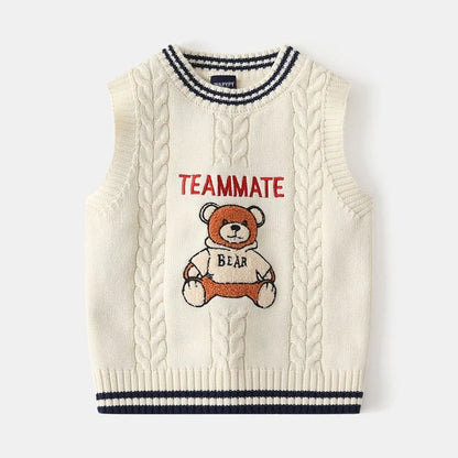 WAPYPY™ Embroidery Cartoon Knit Vest Sleeveless Sweaters