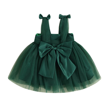 Strap Bow Christmas Tutu Sun Dress