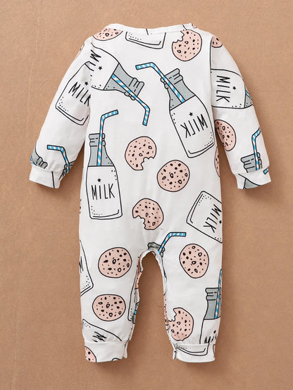 Long Sleeved Cute Milk Bottle Jumpsuit