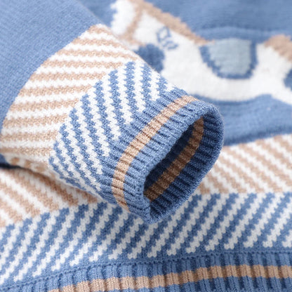 Striped Horse Knitted Jumpsuit