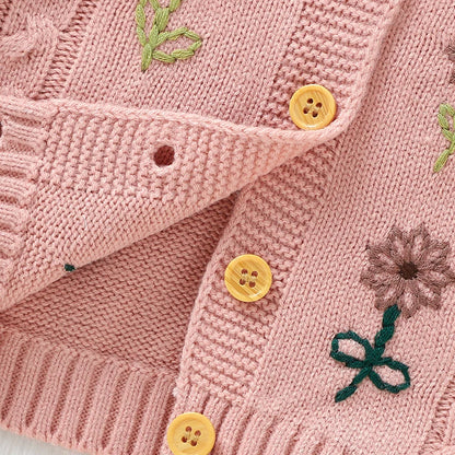 Floral Hooded Knitted Sweater