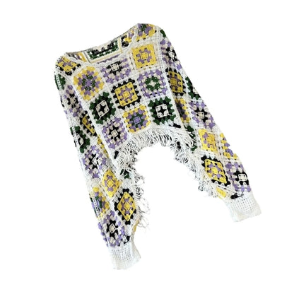 Puff Long Sleeve Tassels Pullover