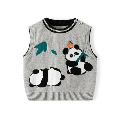 Autumn Knitted Panda Vest