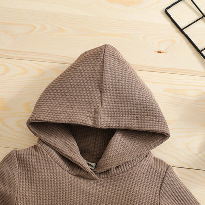 Body décontracté à capuche et manches longues 2 pièces