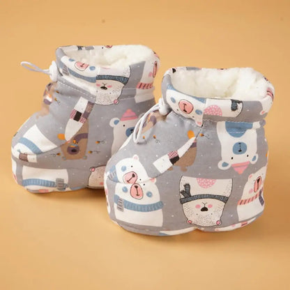 Baby Shoes First Walkers Warm Plush Lamb Cotton-padded Anti-slip Shoes