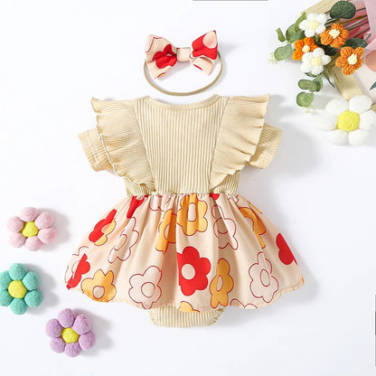 Floral Knit Dress with Bow