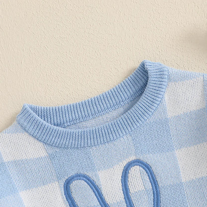 Pull à carreaux lapin