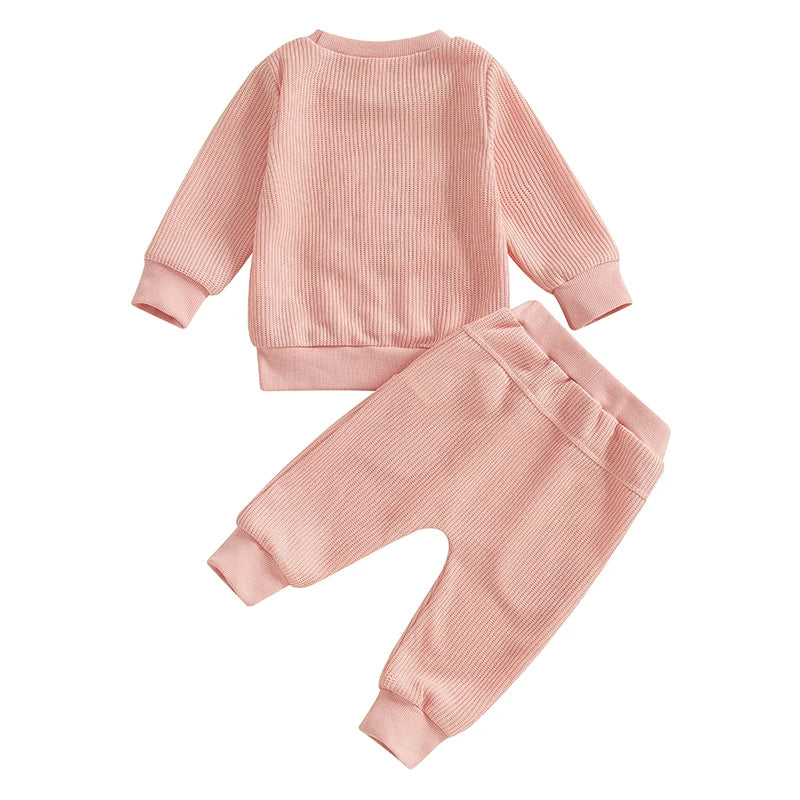 2 Piece Set Embroidery Bow Hoodie with Sweatpants