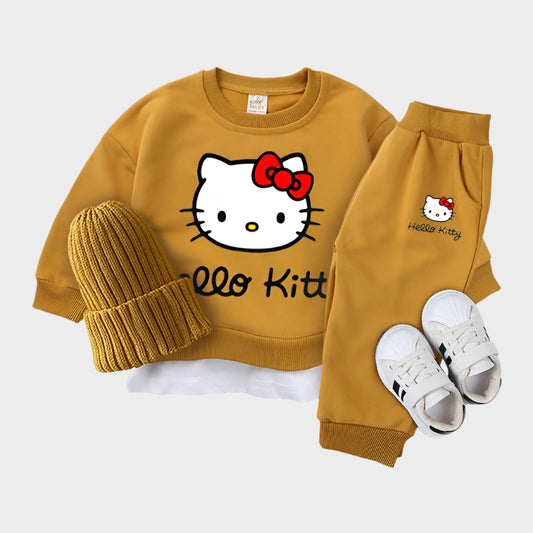 3 Piece Kitty Knitted Autumn Tracksuit