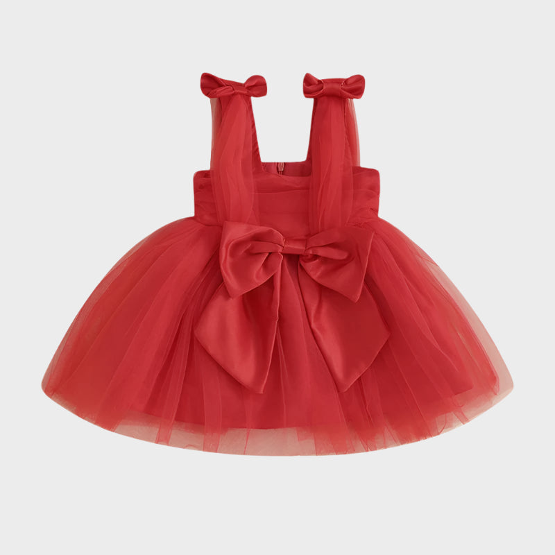 Strap Bow Christmas Tutu Sun Dress