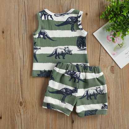 2 Piece Summer Sleeveless Dinosaur Set