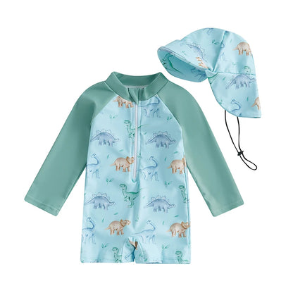 2 Piece Floral Fauna Rush Guard Swimwear