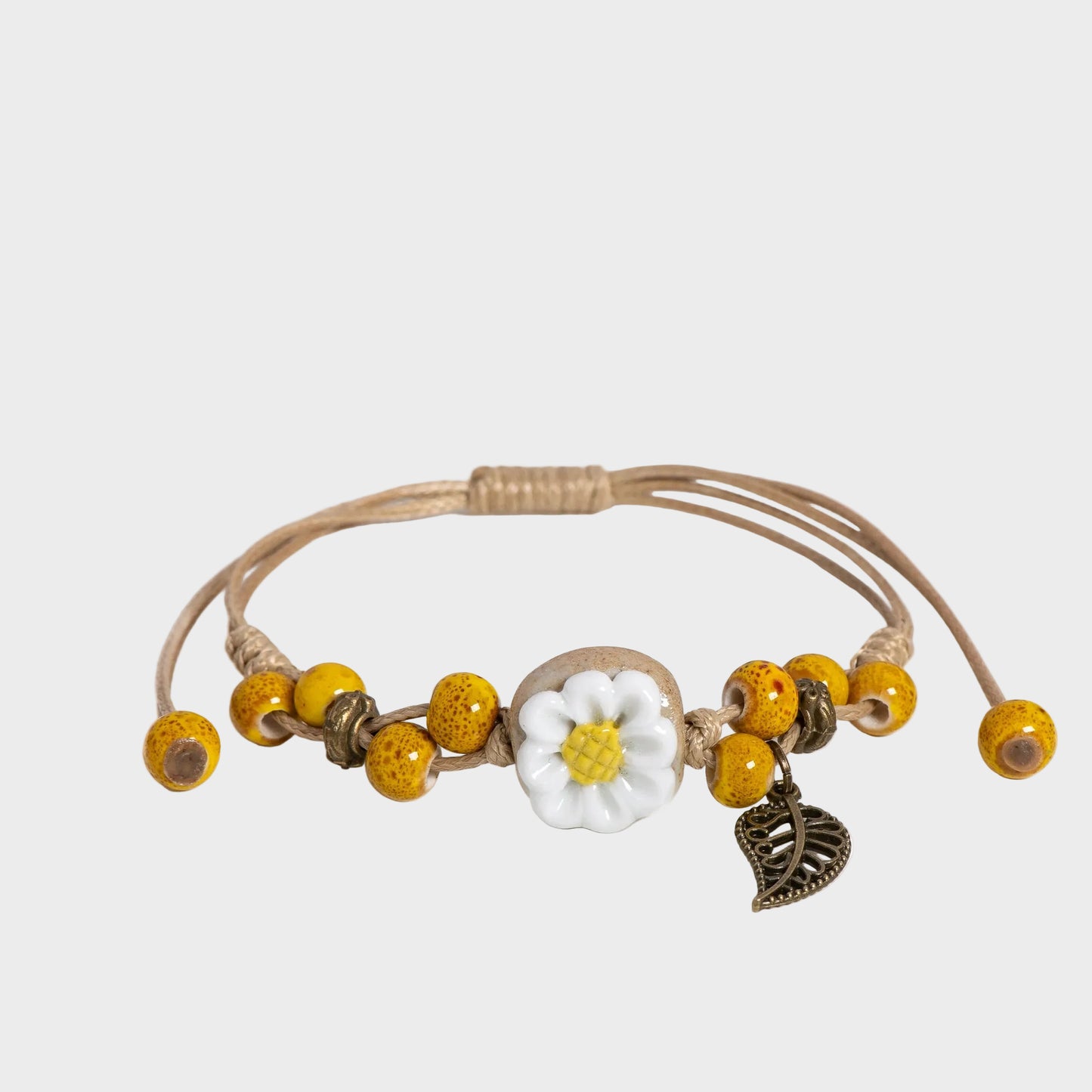 Sunflower Leaf Ceramic Bracelet