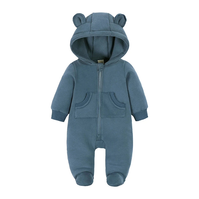 Fleece Warm Thicker Hooded Jumpsuits
