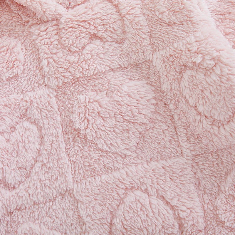 Sweat à capuche à manches longues en peluche d'hiver avec cœur
