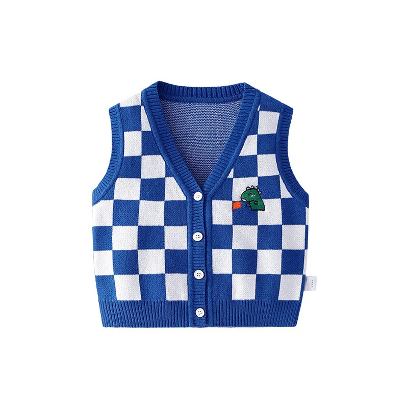 Breasted Bear Knitted Cherry Vest Knitwear