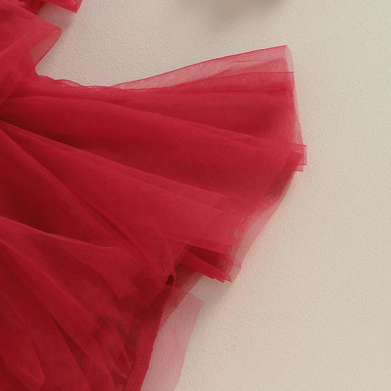0-24M Summer Baby Girl Rompers Newborn Infant Toddler Tulle Bow Jumpsuit And Headband Princess Baby Girl Christmas Outfits