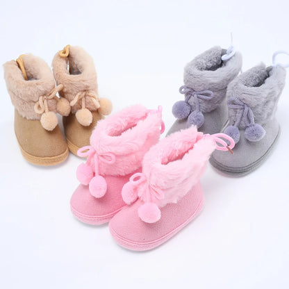 Bottes de neige d'hiver en peluche pour bébés filles et garçons Cowboy