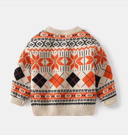 Workmanship™ Checkered Snowflake Long Sleeve Knitted Sweater