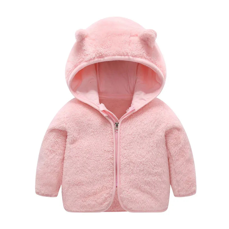 Coral Fleece Hooded Outerwear Snowsuit Jacket