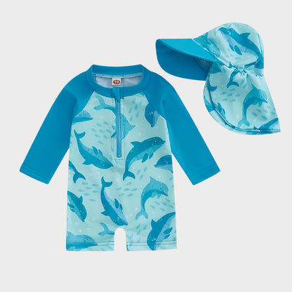 2 Piece Dolphin Rush Guard Swimwear